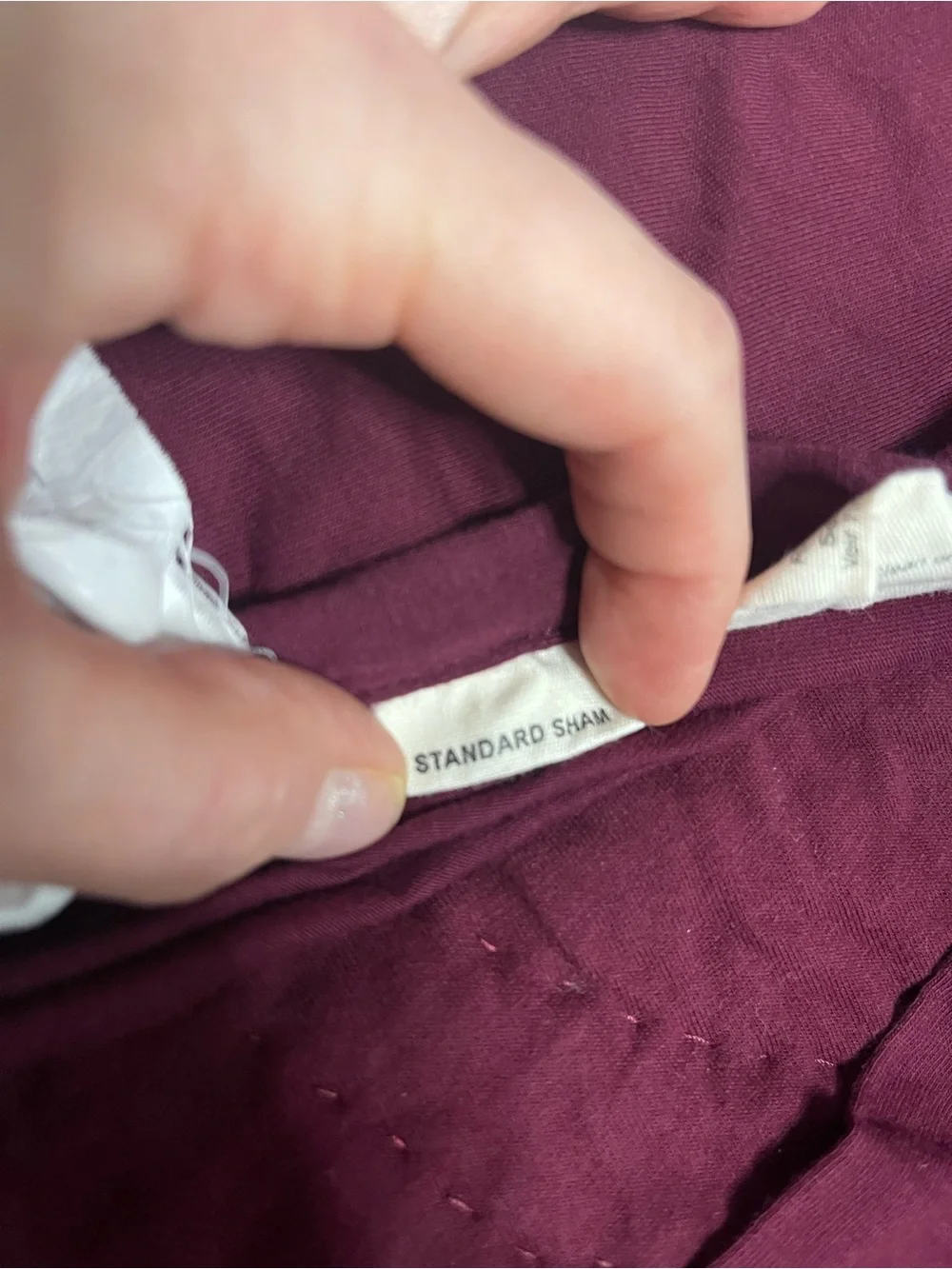 Anthropologie Rivulets Ruffled Standard Shams in Burgundy